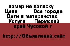 номер на коляску  › Цена ­ 300 - Все города Дети и материнство » Услуги   . Пермский край,Чусовой г.